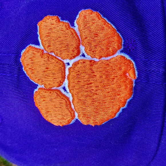 Deep purple Clemson baseball cap w embroidered orange paw - Picture 2 of 14